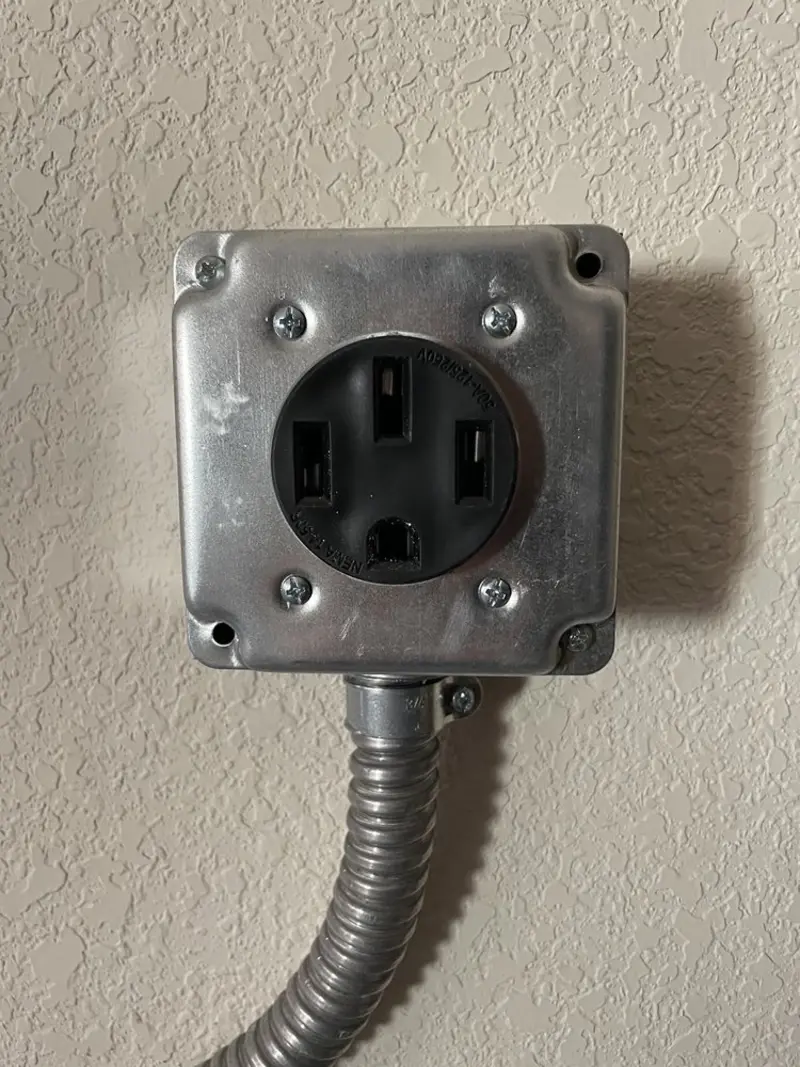NEMA 14-50 outlet installed for Smart Home Electrical in Boxford